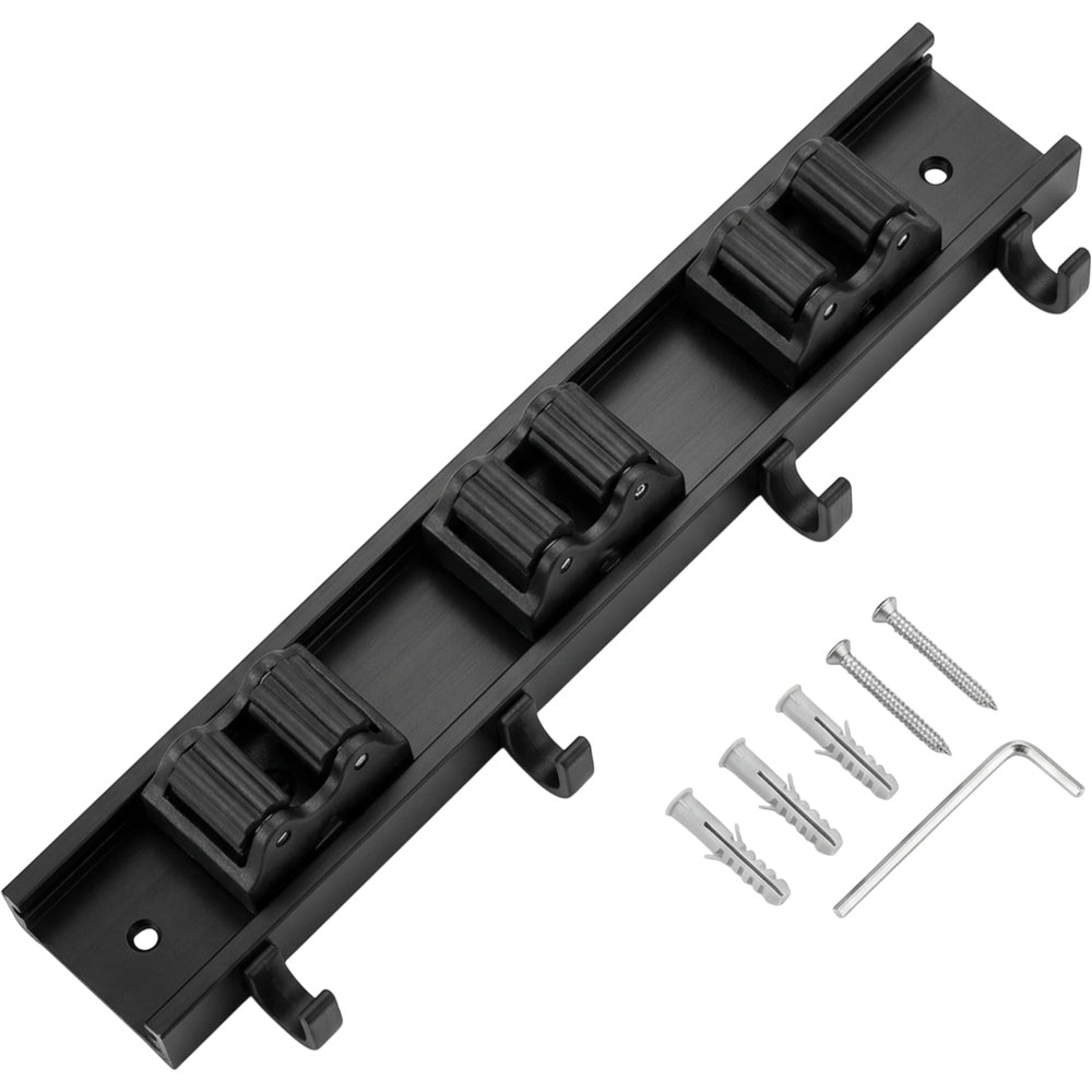 Vurda Aluminum Slide Rail Three Grips Four Hooks Matte Black 42 cm - Product view